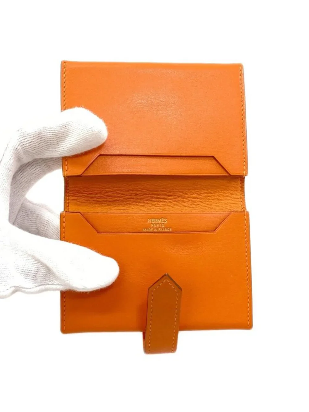 Hermes Bearn Gold Card Case Calfskin